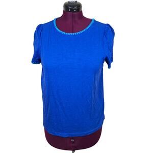 Boden Royal Blue Short Sleeve Top with Teal Trim